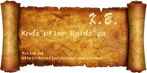 Knöpfler Balázs névjegykártya